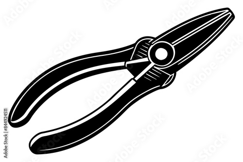 Pliers Plus cut silhouette vector illustration