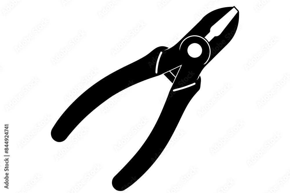 Pliers Plus cut silhouette vector illustration Pliers Plus cut silhouette vector illustration