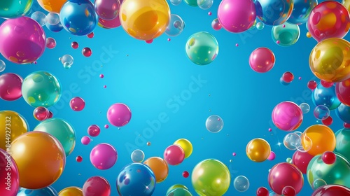 balloons on a blue background