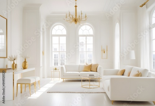 white and gold theme modern interior