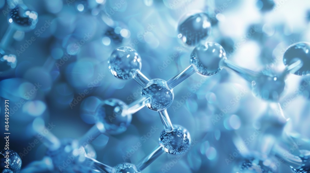 A close up of a molecule with water droplets on it, AI A close up of a molecule with water droplets on it, AI