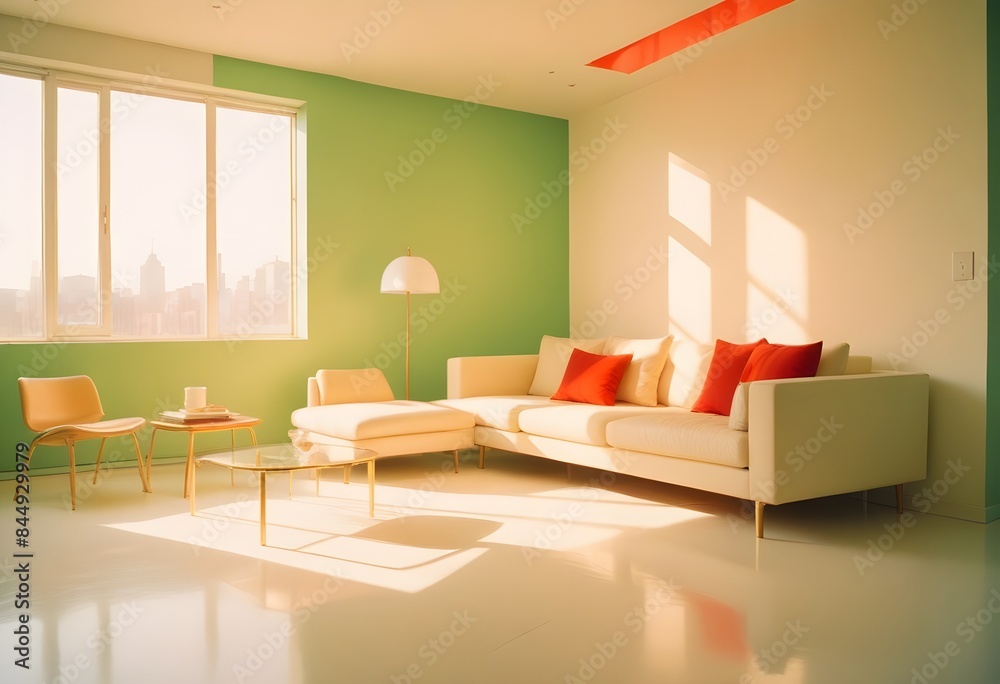 Fototapeta premium white and gold theme modern interior