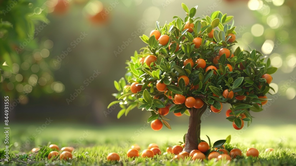 Compact orange tree bearing fruit Compact orange tree bearing fruit