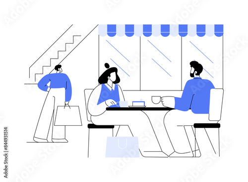 Coffee shop zone isolated cartoon vector illustrations.