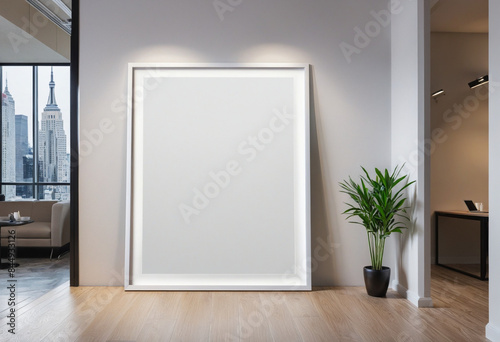 Transform Your Corporate Image with a Sleek Modern Frame Mockup Set in a Business Environment © SR07XC3