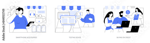 Electronics store isolated cartoon vector illustrations se