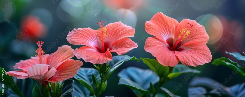Hibiscus flowers in full bloom