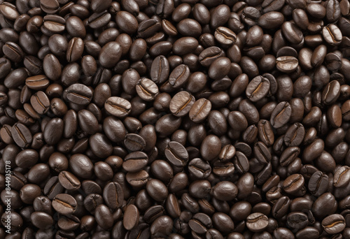 Generative AI creates a mesmerizing pile of dark roasted coffee beans with a transparent background, perfect for showcasing the rich aroma and energy of your favorite hot drink