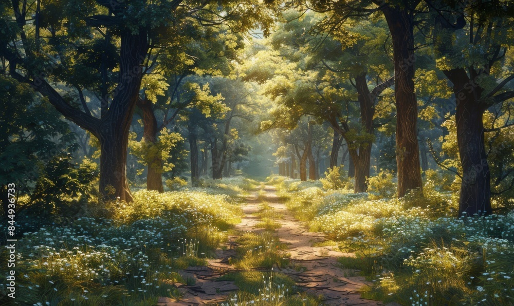 Obraz premium Path through a forest in summer