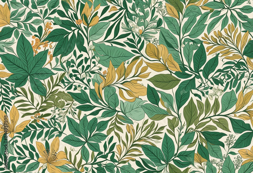 Obraz na płótnie Nature-inspired floral artwork with a vintage touch - an abstract illustration perfect for wallpaper or textile design w salonie