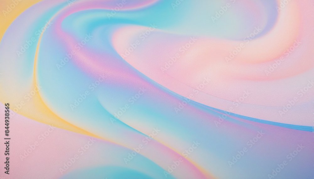 Obraz premium Holographic pastel gradient background with flowing wave pattern texture design