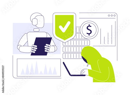 AI-Powered Fraud Detection abstract concept vector illustration.