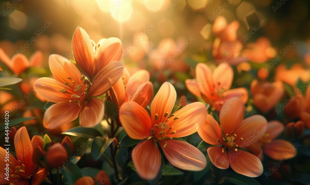 Sunlight on blooming flowers Sunlight on blooming flowers