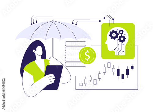 AI-Powered Risk Management Strategies abstract concept vector illustration.