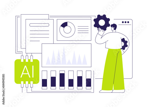 AI-Enhanced Compliance and Regulatory Reporting abstract concept vector illustration.