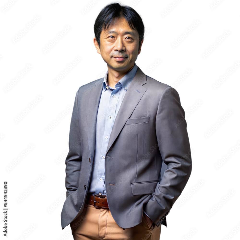 Confident businessman in professional attire on transparent background Confident businessman in professional attire on transparent background