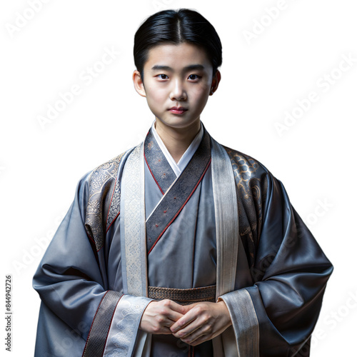 Young person wearing traditional attire on transparent background photo