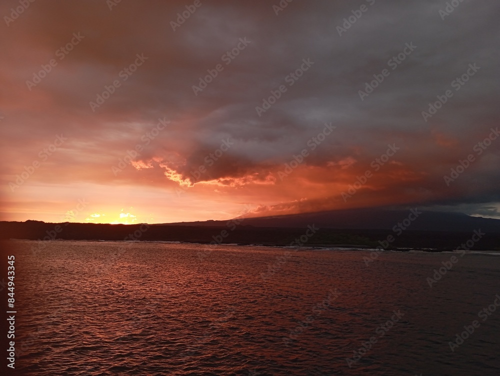 Sunset at Fernandina Island, Galapagos Sunset at Fernandina Island, Galapagos