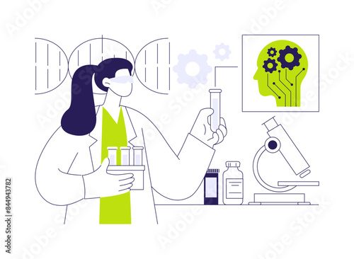 AI-Supported Medical Research abstract concept vector illustration.