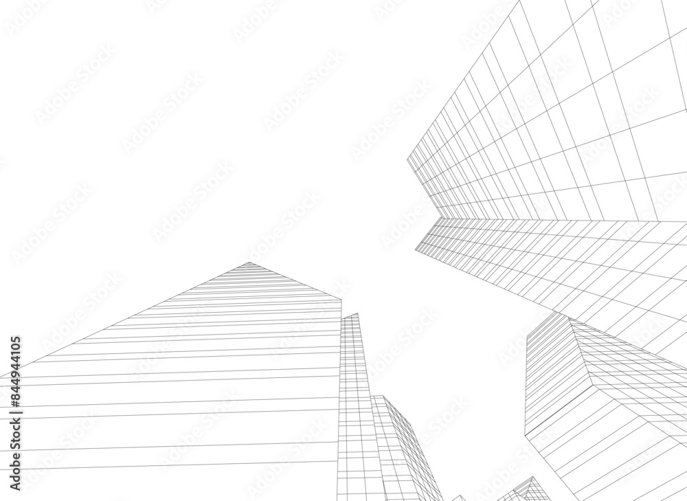 Abstract city vector 3d illustration