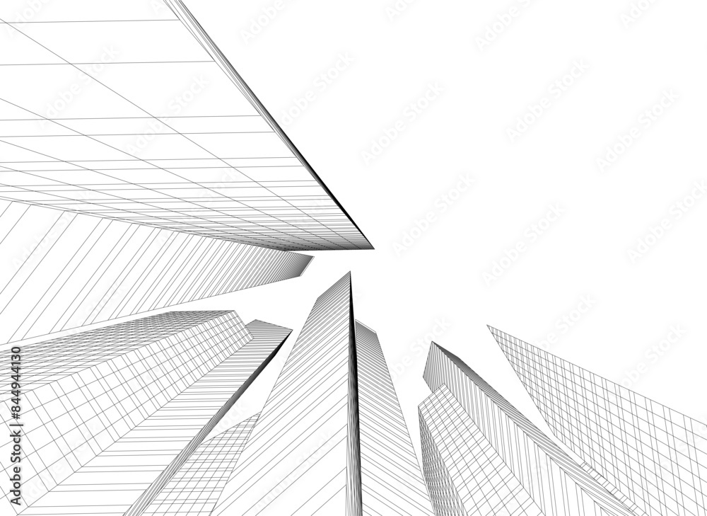 Abstract city vector 3d illustration