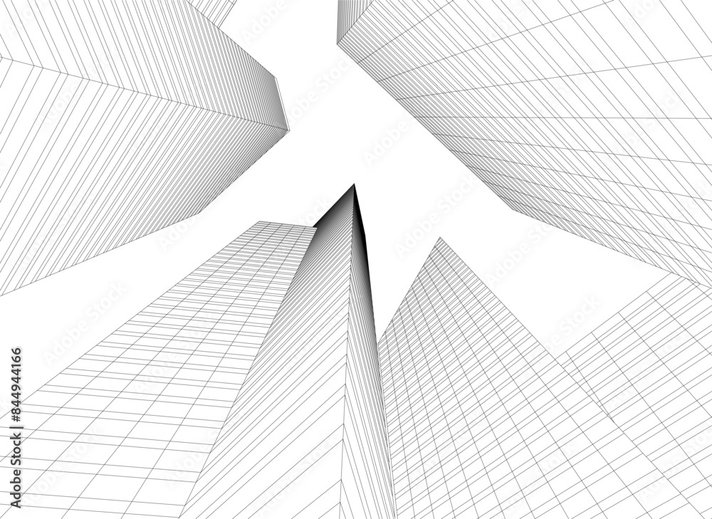 Abstract city vector 3d illustration Abstract city vector 3d illustration