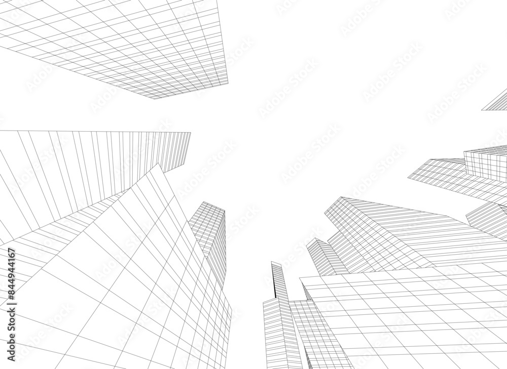 Abstract city vector 3d illustration Abstract city vector 3d illustration