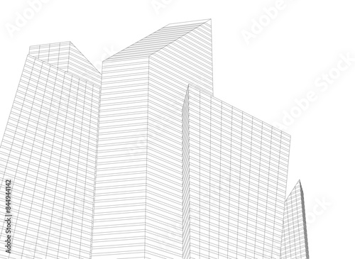 Abstract city vector 3d illustration