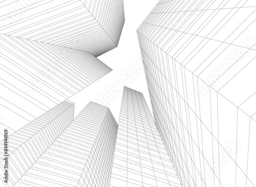 Abstract city vector 3d illustration