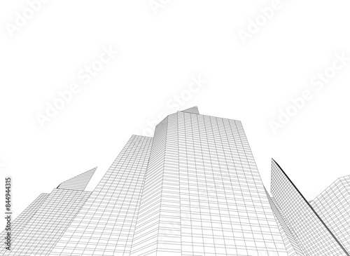 Abstract city vector 3d illustration