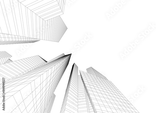 Abstract city vector 3d illustration