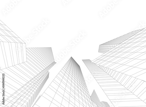 Abstract city vector 3d illustration