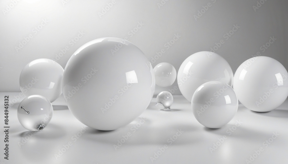 Geometric White Spheres: Minimalist Three-Dimensional Design Geometric White Spheres: Minimalist Three-Dimensional Design