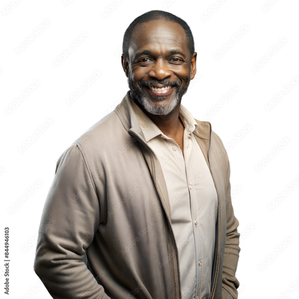 Smiling mature man in casual attire with transparent background Smiling mature man in casual attire with transparent background