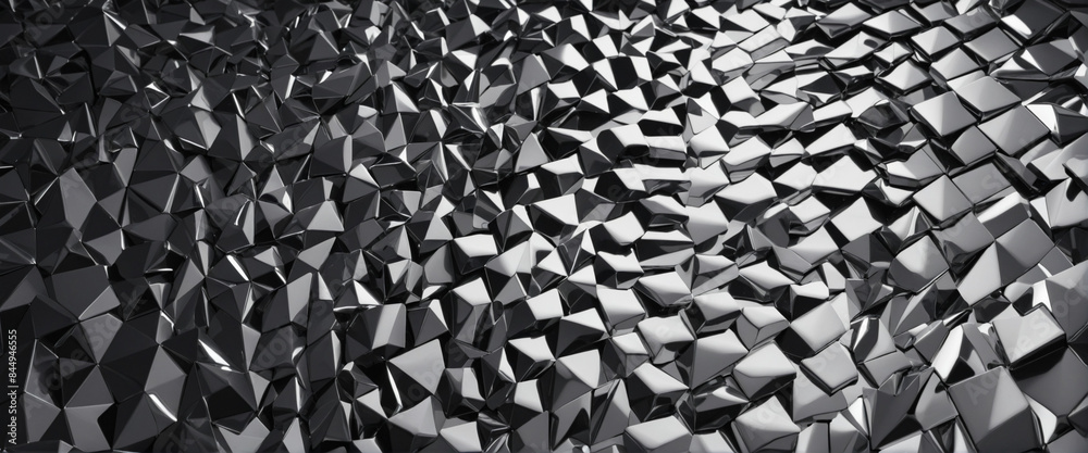 Abstract Futuristic Metallic Design Pattern in Three-Dimensional Technology Environment