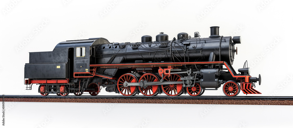 Obraz premium Vintage Steam Locomotive on Tracks