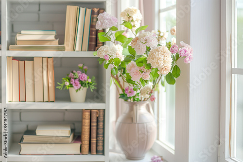 Cozy Reading Corner with Flowers
