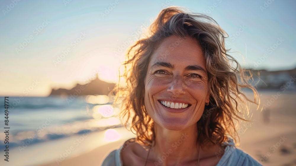 A Happy Woman at the Beach A Happy Woman at the Beach