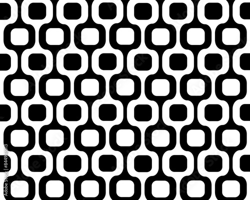 Ipanema sidewalk background. Famous beach boardwalk in Rio de Janeiro. Repeating black and white geometric texture with optical illusion. Brasilian symbol. Vector graphic illustration.