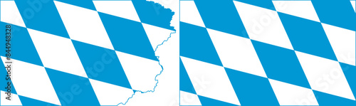 Bavaria flags vector. Standard flag and with torn edges