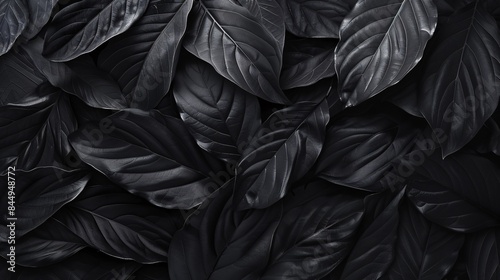 Dark and Moody Black Leaves Texture © AriyaniAI