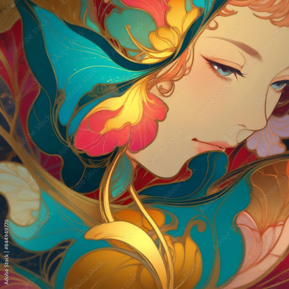 サイケデリックな花の妖精 AI画像 ジェネレーティブAI サイケデリックな花の妖精 AI画像 ジェネレーティブAI