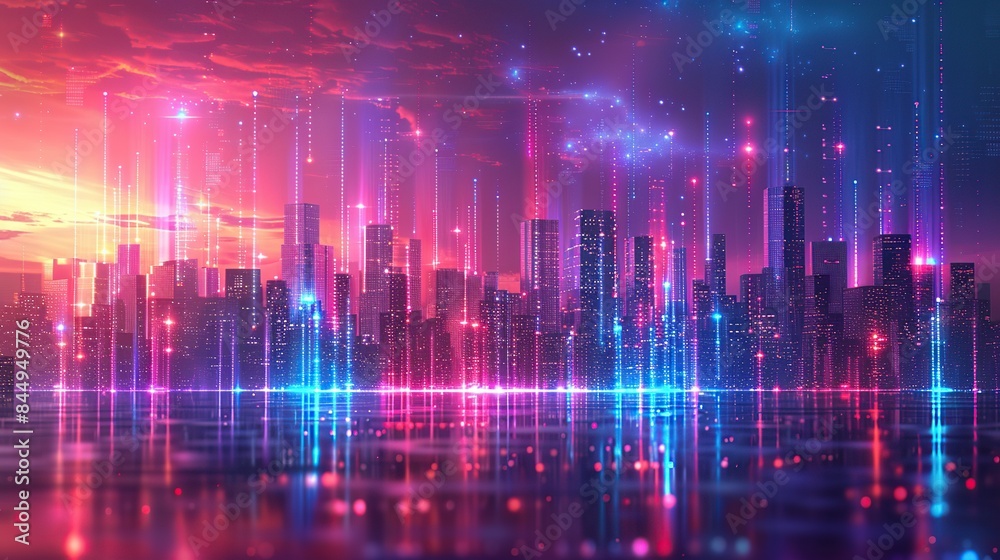 Cyberpunk Cityscape with Neon Lights. AI Generative Cyberpunk Cityscape with Neon Lights. AI Generative