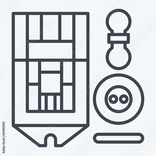 Icon ButtonHole Foot. related to Sewing symbol. line style. simple design illustration