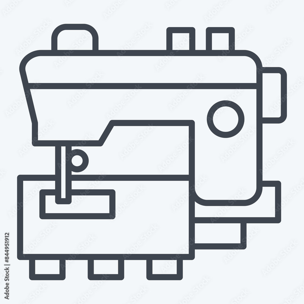 Icon Sewing Machine. related to Sewing symbol. line style. simple design illustration Icon Sewing Machine. related to Sewing symbol. line style. simple design illustration