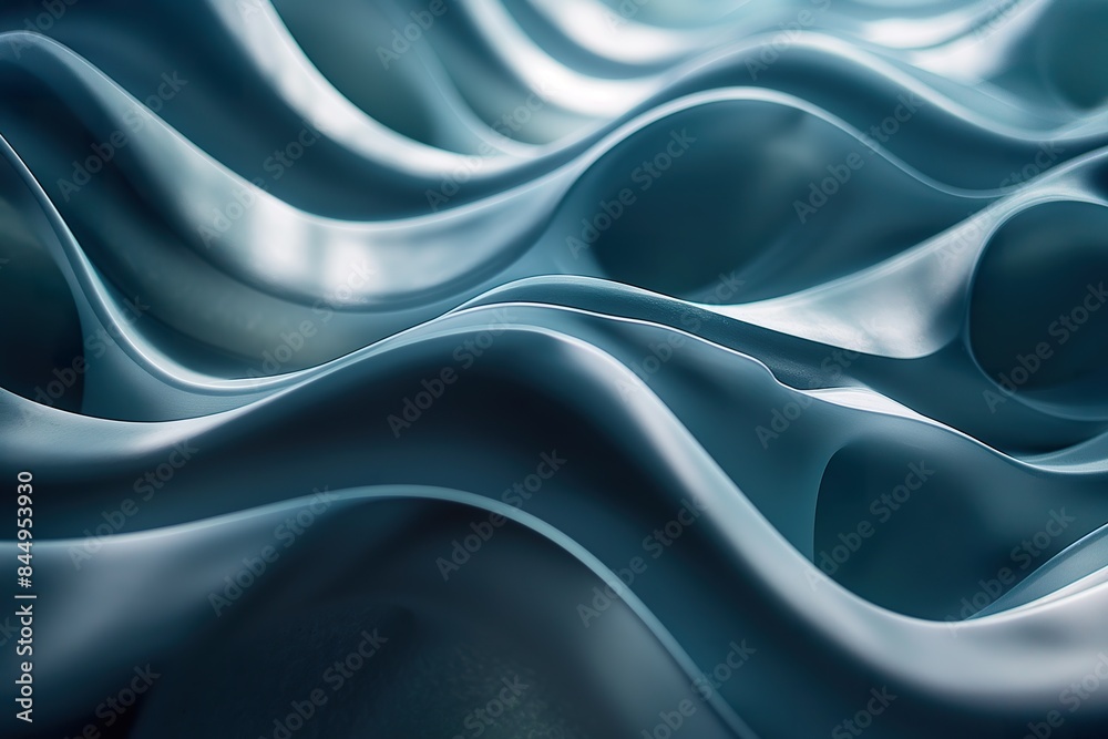Obraz premium A close-up shot of abstract teal forms creating a dynamic and mesmerizing looping animation.