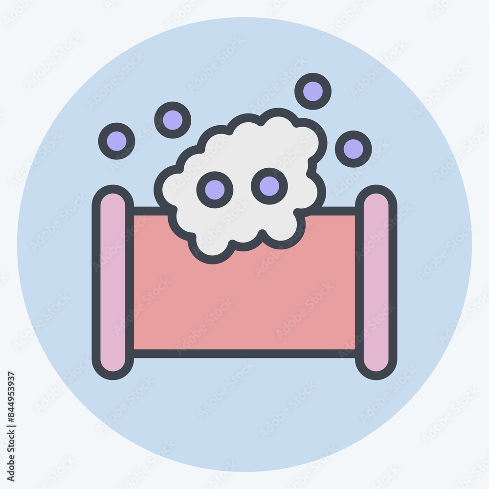 Icon Batting. related to Sewing symbol. color mate style. simple design illustration Icon Batting. related to Sewing symbol. color mate style. simple design illustration