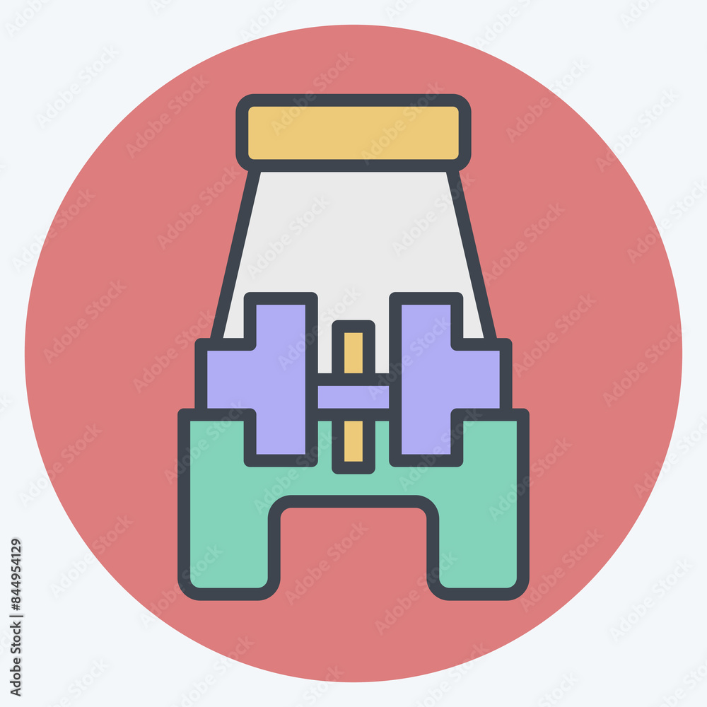 Icon Button Sewing Foot. related to Sewing symbol. color mate style. simple design illustration