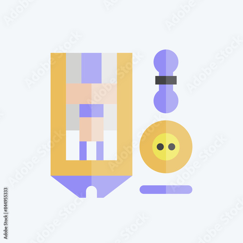 Icon ButtonHole Foot. related to Sewing symbol. flat style. simple design illustration