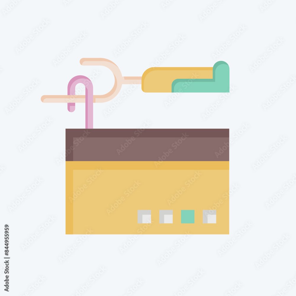 Icon Thread Picker. related to Sewing symbol. flat style. simple design illustration Icon Thread Picker. related to Sewing symbol. flat style. simple design illustration